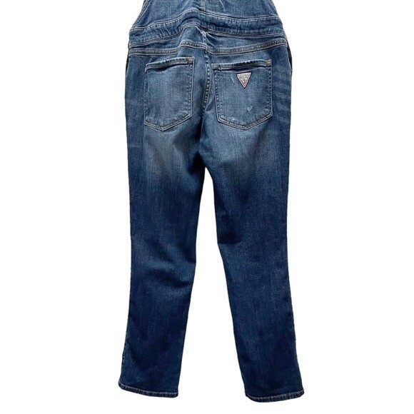 Vintage Guess Jeans Distressed Denim Overalls Medium Wash Straight Leg Size 26 2 - Picture 9 of 16